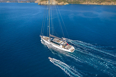 Yacht Sun of Wind aerial view