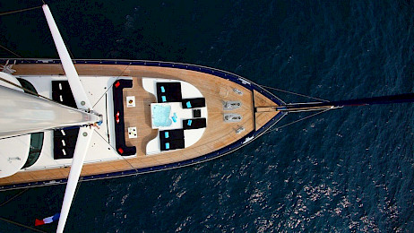 Yacht Perla Del Mare aerial view