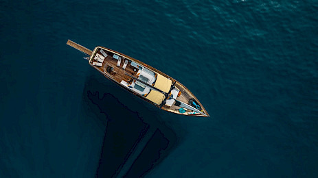 Yacht Santa Clara aerial view