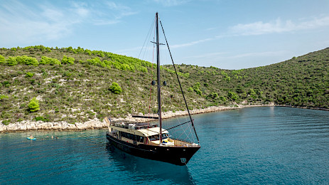 Yacht Santa Clara on anchor