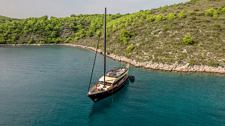 Yacht Santa Clara on anchor