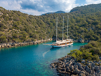 Yacht Admiral on anchor