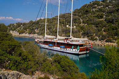 Yacht Admiral on anchor