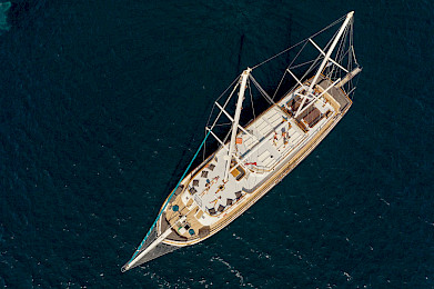 Yacht Boreas aerial view