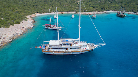 Yacht Boreas aerial view