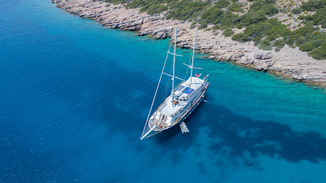 Yacht Boreas aerial view