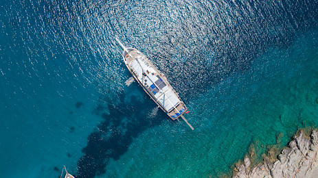 Yacht Boreas aerial view