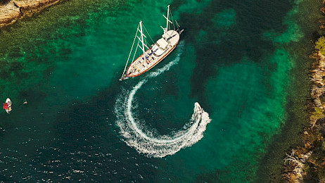 Yacht Lotus aerial view