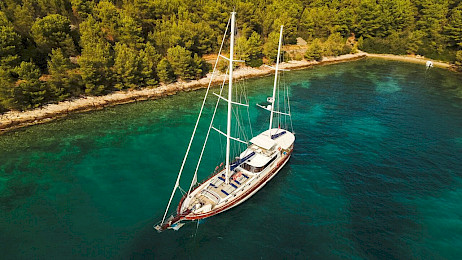 Yacht Lotus aerial view