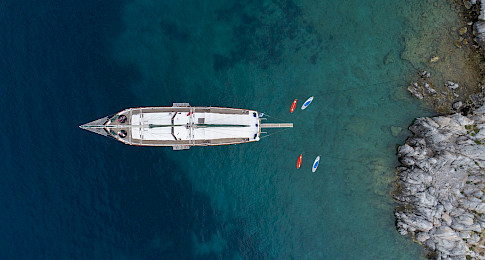 Yacht Ecce Navigo aerial view