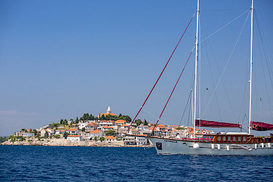 Yacht Morning Star on anchor