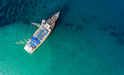 Yacht Tajna Mora aerial view