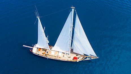 Yacht Grande Mare aerial view