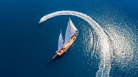 Yacht Grande Mare aerial view