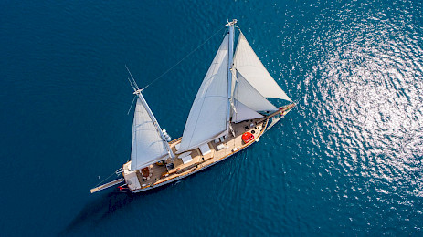 Yacht Grande Mare aerial view