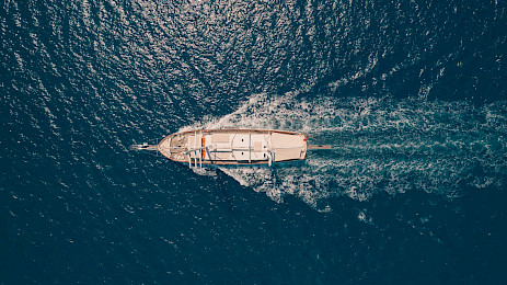 Yacht Lycian Queen aerial view