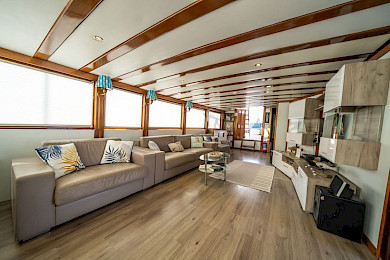 Yacht White Swan saloon