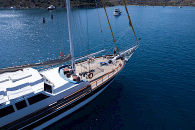 Yacht White Swan aerial view