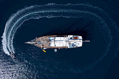 Yacht White Swan aerial view