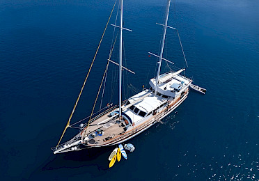 Yacht White Swan aerial view