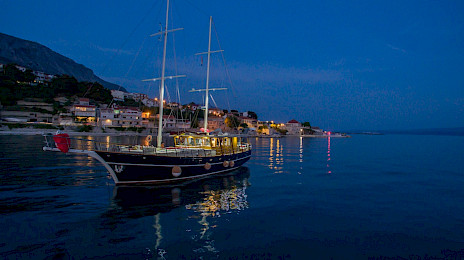 Yacht Altair on anchor