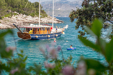 Yacht Altair on anchor