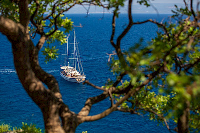 Yacht Summer Princess aerial view