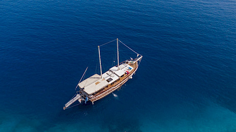 Yacht Harmonia aerial view