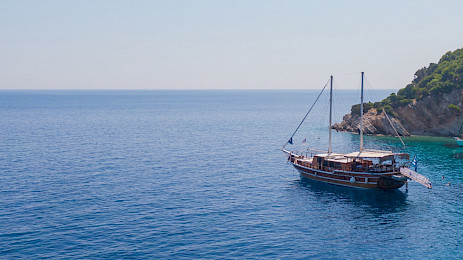 Yacht Harmonia aerial view