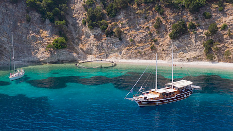 Yacht Harmonia aerial view