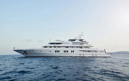 Yacht Coral Ocean side view