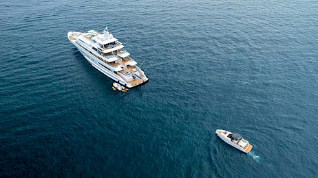 Yacht Coral Ocean aerial view