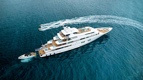 Yacht Coral Ocean aerial view