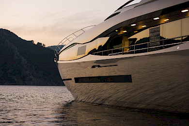 Yacht FX 38 close-up view