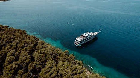 Yacht Freedom on anchor