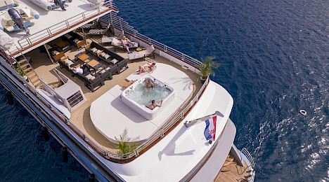 Yacht Freedom aerial view