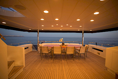 Yacht Panfeliss aft