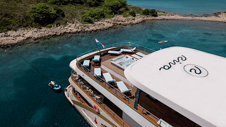 Yacht Riva aerial view