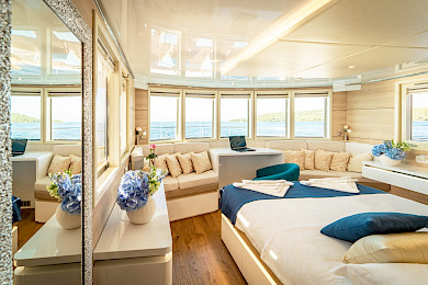 Yacht Riva cabin