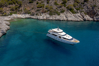 Yacht Elysium aerial view