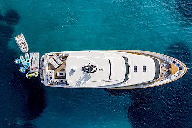 Yacht Elysium top-down view