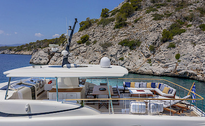 Yacht Elysium flybridge view