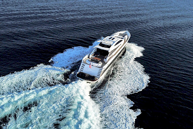 Yacht Quantum aerial view