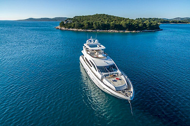 Yacht Spirit of the Sea aerial view